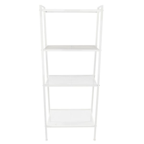 Stylish Ivory White 4-Tier Iron Bookshelf - Image 9