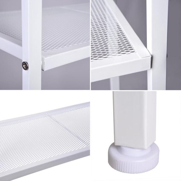 Stylish Ivory White 4-Tier Iron Bookshelf - Image 3