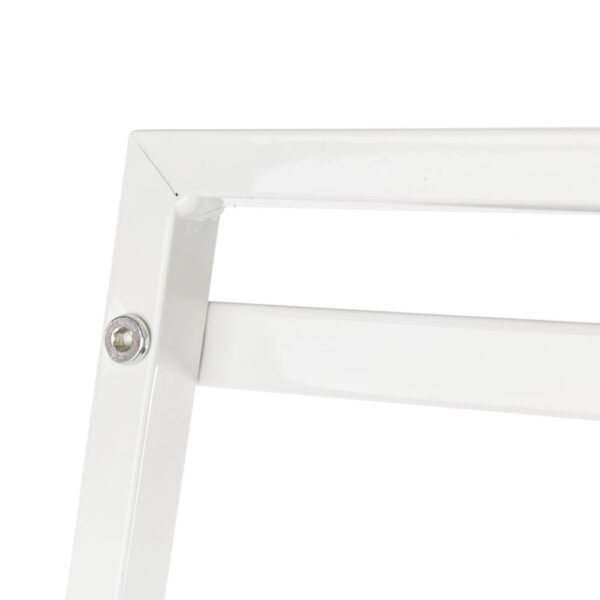 Stylish Ivory White 4-Tier Iron Bookshelf - Image 5