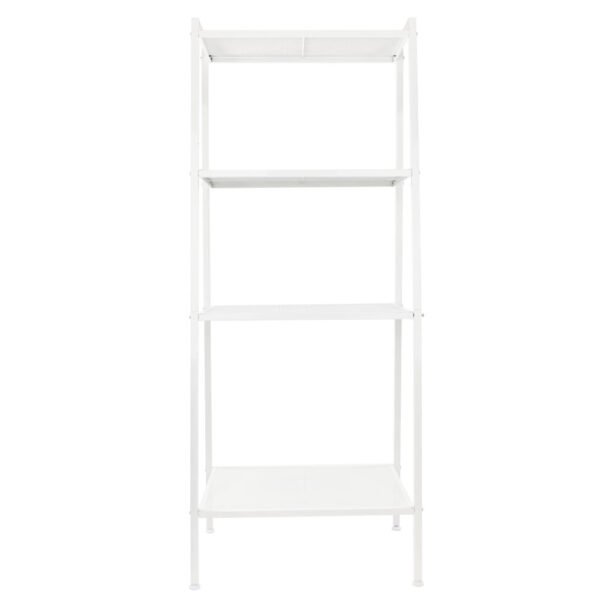 Stylish Ivory White 4-Tier Iron Bookshelf - Image 14