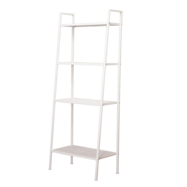 Stylish Ivory White 4-Tier Iron Bookshelf - Image 7