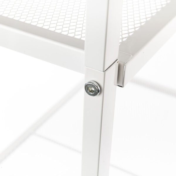 Stylish Ivory White 4-Tier Iron Bookshelf - Image 16