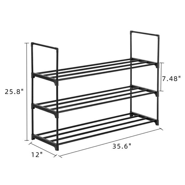 Shoe Rack - 3 Tier Stackable Storage Organiser - Image 2