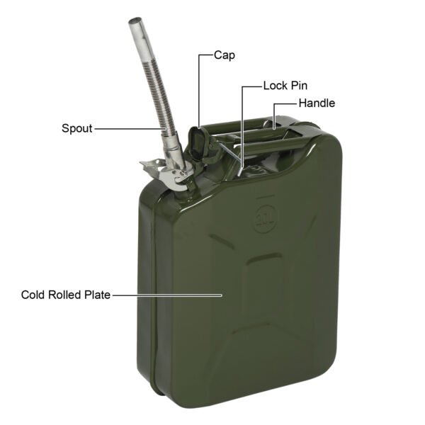 Fuel Storage Jerry Can with British Style Pour Tube 20L - Image 9
