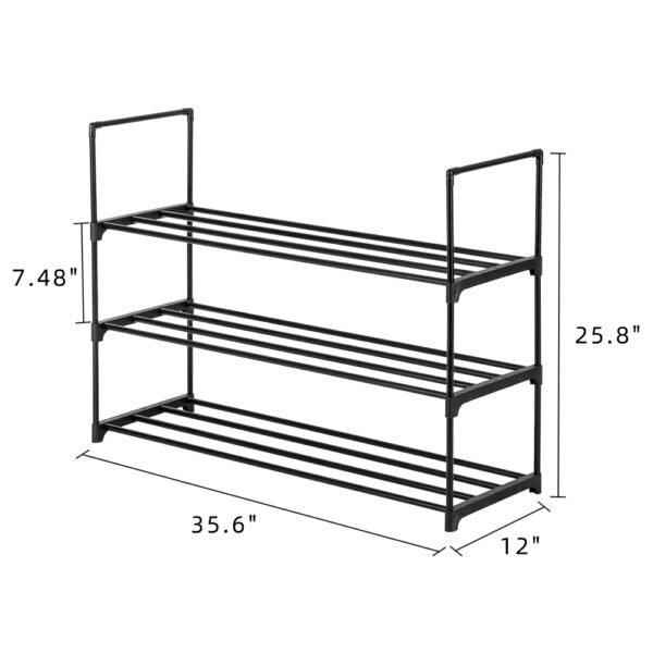 Shoe Rack - 3 Tier Stackable Storage Organiser - Image 3