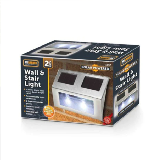 2-Pack Solar Wall Lights for Outdoor Fence and Porch - Image 5