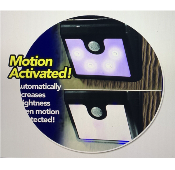 LED Motion Activated Solar Powered Wireless Wall Lamp - Image 3