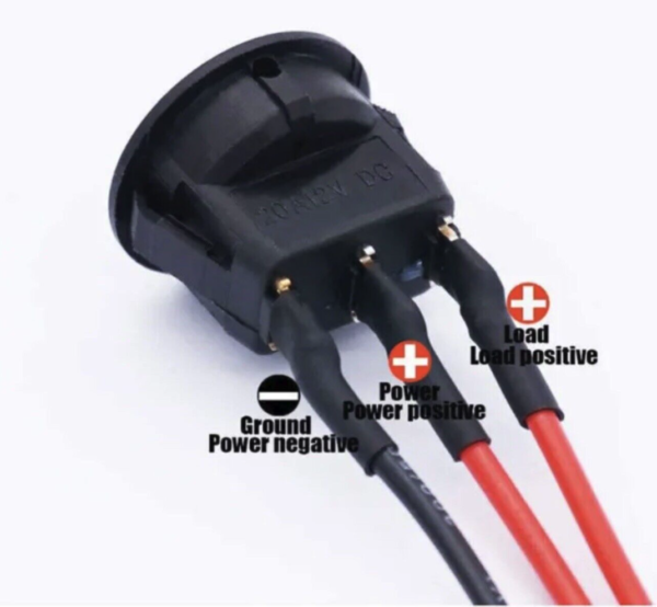 5PCS 12V ON/OFF Round Rocker Toggle Switch (Blue LED) - Image 6