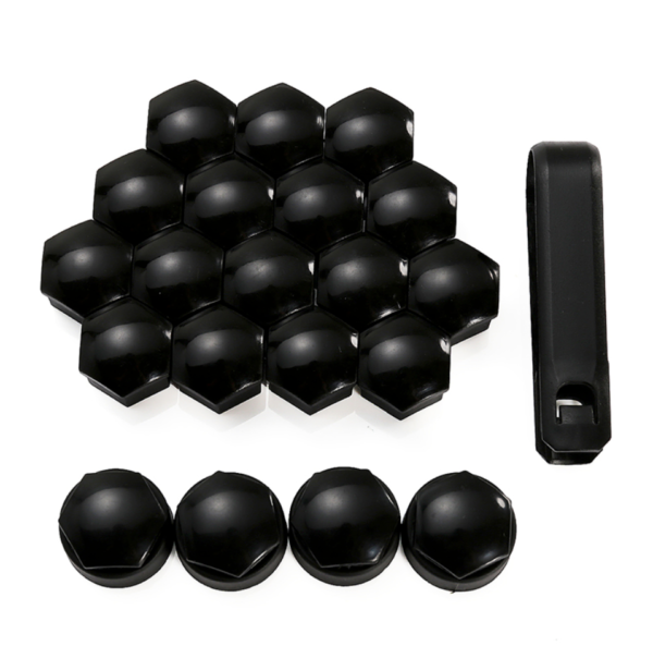 20x Black Wheel Nut Caps Bolt Covers 17mm Universal - Image 4