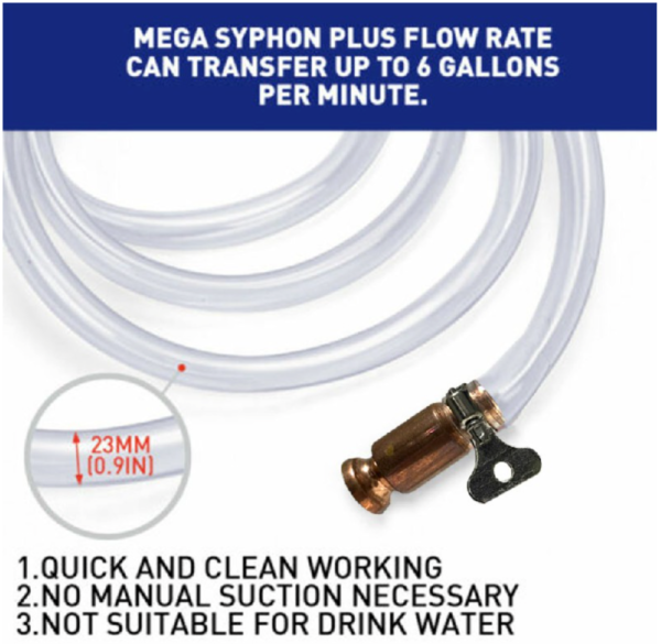 2m SELF PRIMING LIQUID TRANSFER SIPHON HOSE PIPE - Image 6