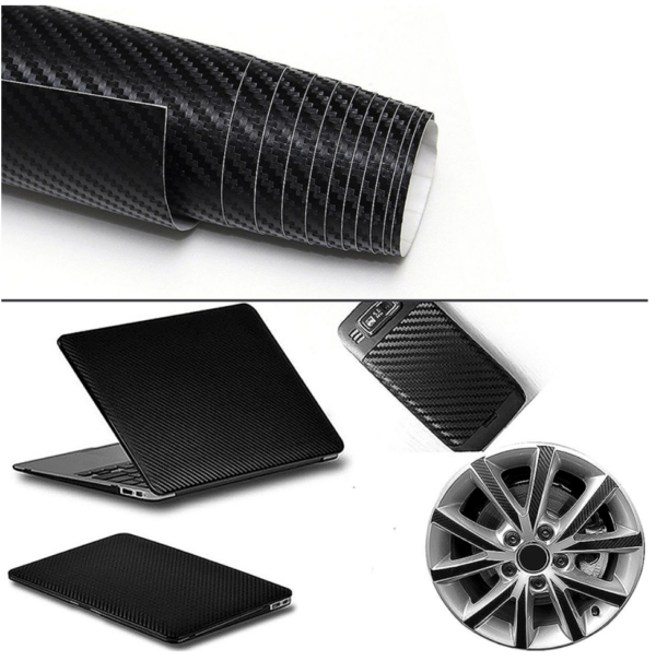 3D Carbon Fibre Vinyl Car DIY Black Wrap Sheet Roll Sticker 60x200cm