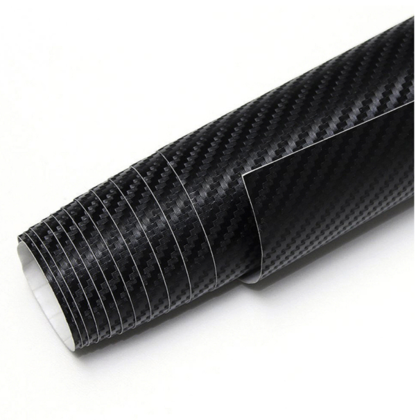 3D Carbon Fibre Vinyl Car DIY Black Wrap Sheet Roll Sticker 60x200cm - Image 2