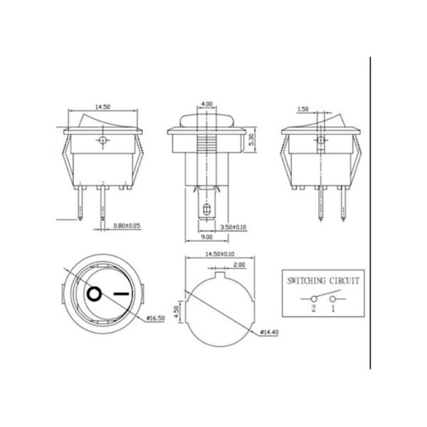 1/5/10 On/Off Black Round Rocker Switch Car Automotive 20mm - Image 5