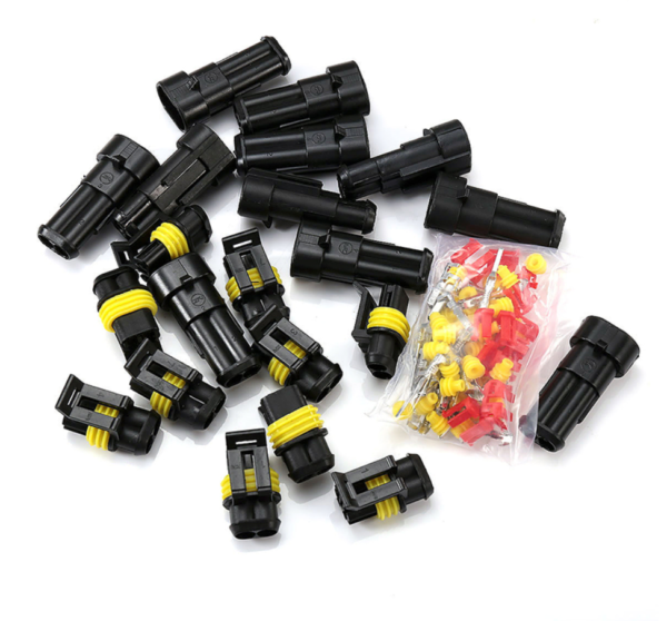2 Pin Waterproof Electrical Wire Connector Plug - 10 PCS