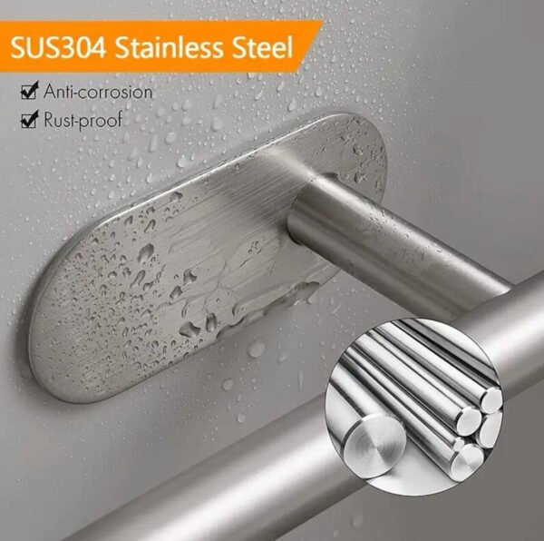 Stainless Steel Toilet Roll Paper Holder Strong Self Adhesive Stick Wall Mount - Image 4