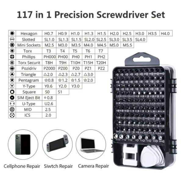 117 in 1 Magnetic Precision Screwdriver Set