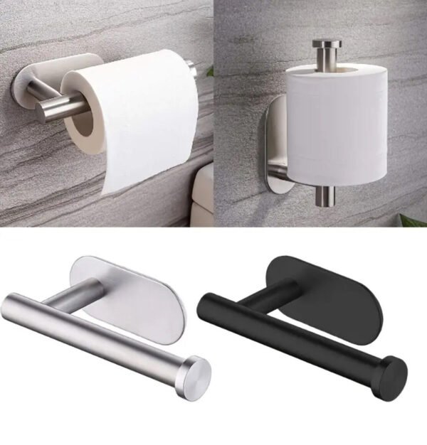 Stainless Steel Toilet Roll Paper Holder Strong Self Adhesive Stick Wall Mount
