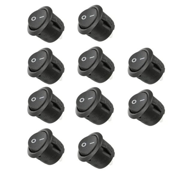 1/5/10 On/Off Black Round Rocker Switch Car Automotive 20mm - Image 3