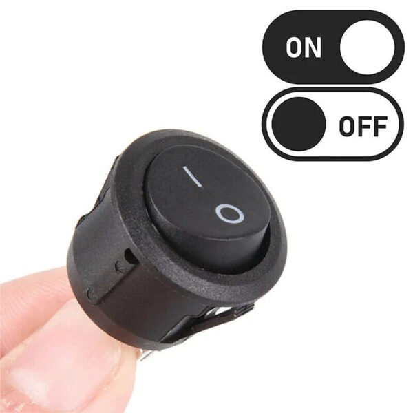 1/5/10 On/Off Black Round Rocker Switch Car Automotive 20mm - Image 6