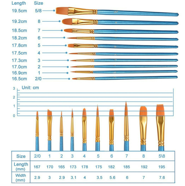 10 PCS ARTISTS PAINT BRUSH SET - Image 6