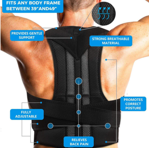 Neoprene Posture Corrector Lumbar Shoulder Support Belt - Image 3