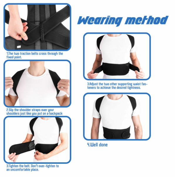 Neoprene Posture Corrector Lumbar Shoulder Support Belt - Image 11