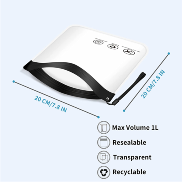 2Pcs Clear Travel Toiletry Bags 20x20cm - Image 2