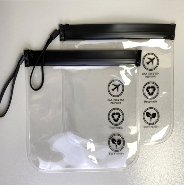 2Pcs Clear Travel Toiletry Bags 20x20cm - Image 4