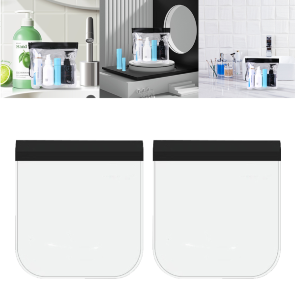 2Pcs Clear Travel Toiletry Bags 20x20cm - Image 10