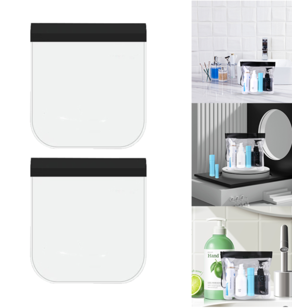 2Pcs Clear Travel Toiletry Bags 20x20cm - Image 13