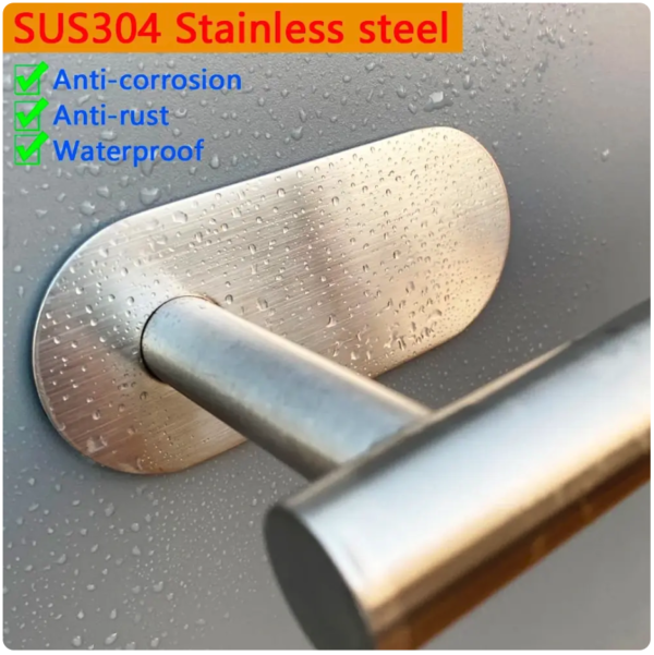 Stainless Steel Toilet Roll Paper Holder Strong Self Adhesive Stick Wall Mount - Image 7