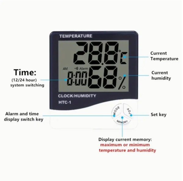 Digital LCD Thermometer Hygrometer Humidity Meter Room Indoor - Image 12