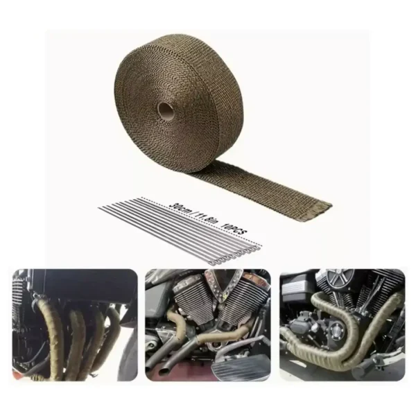 10M Titanium Exhaust Heat Wrap Roll For Motorcycle