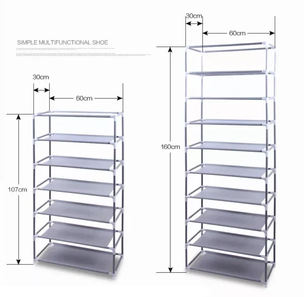 10 Tier Shoe Rack Cabinet Storage Organiser 27 Pairs - Image 10