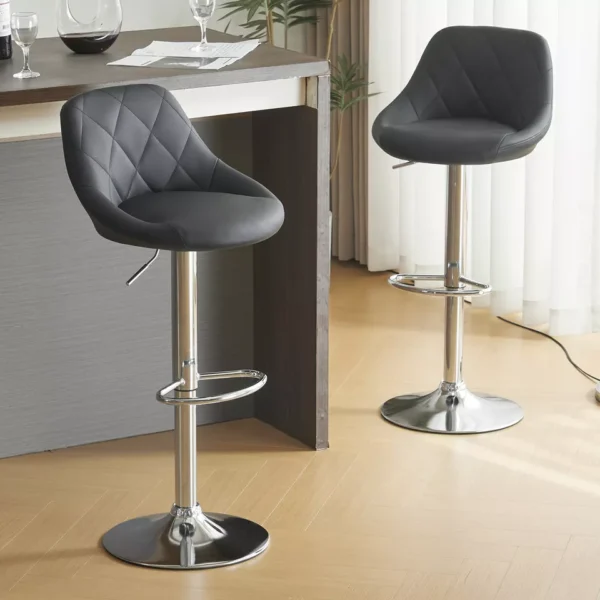 2Set Swivel Bar Stool Leather Chair with Lift-Up - Image 16