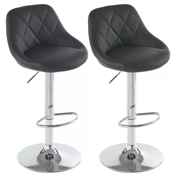 2Set Swivel Bar Stool Leather Chair with Lift-Up - Image 14