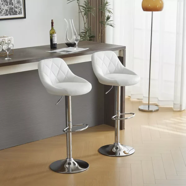 2Set Swivel Bar Stool Leather Chair with Lift-Up - Image 11