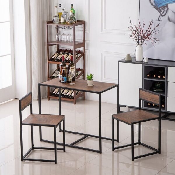 Small Dining Table 2 Chairs Set Space Saving - Image 15