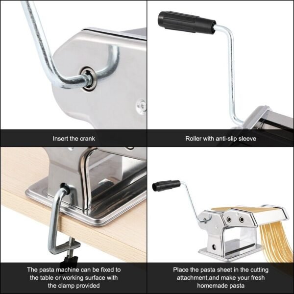 Stainless Steel Pasta Maker Machine Roller - Image 5