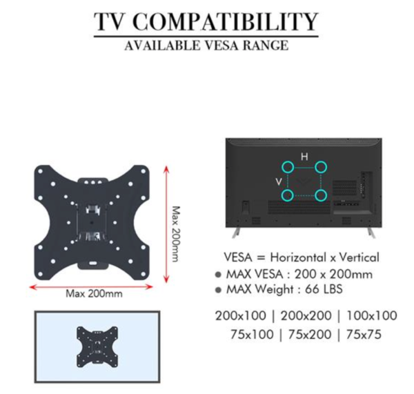 TV Wall Mount Bracket Rotatable 26-55" - Image 15