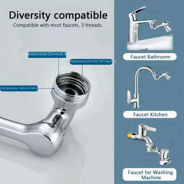 Universal 1080° Swivel Extension Faucet Aerator - Image 8