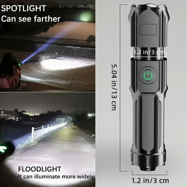 LED Rechargeable Handheld Flashlight Water Resistant - Image 10