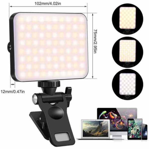 80 LED Adjustable Selfie Flash Light with Clip Rechargeable - Image 7