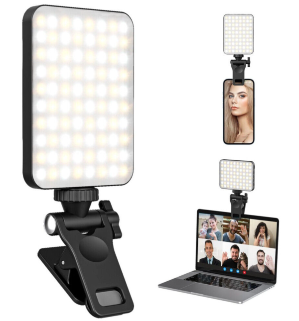 80 LED Adjustable Selfie Flash Light with Clip Rechargeable - Image 9