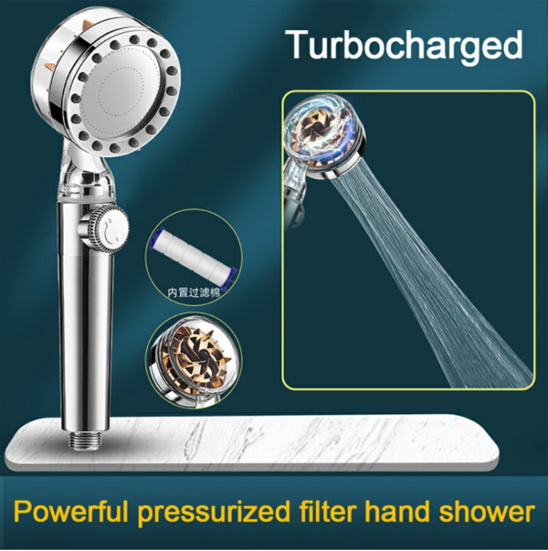 High Pressure Turbo Shower Head 360° Powerful Water Saving Hand Spray - Image 5