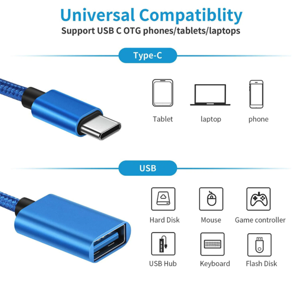 Type C to USB A Cable Adapter USB-C Male OTG - Image 4