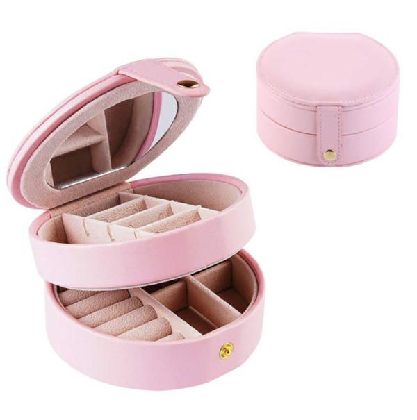 Jewellery Boxes Portable PU Leather Case 2 Layers Storage - Image 8