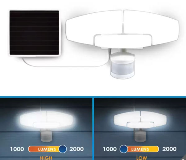 LED Triple Head Light Solar Motion Activated 2000 Lumen - Image 2