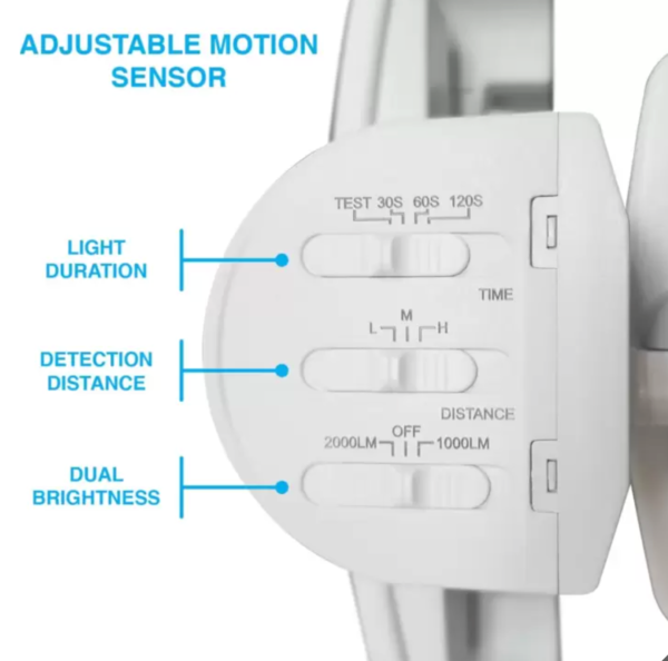 LED Triple Head Light Solar Motion Activated 2000 Lumen - Image 7