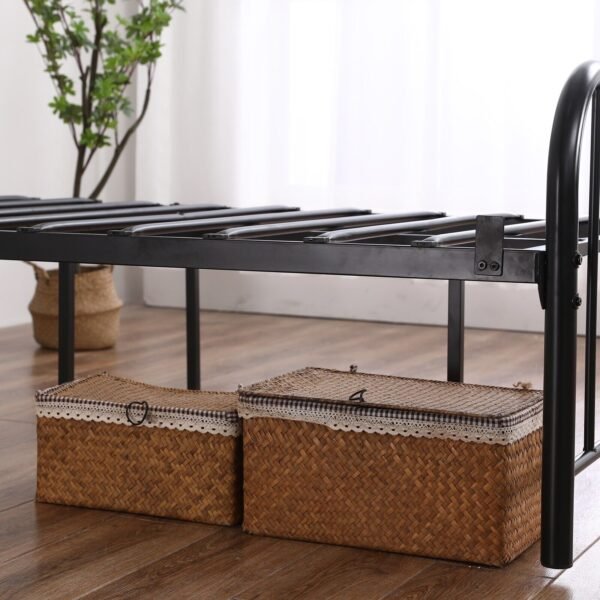 Modern 3ft Iron Bed Frame Single Round Pipe Design Black Finish - Image 5